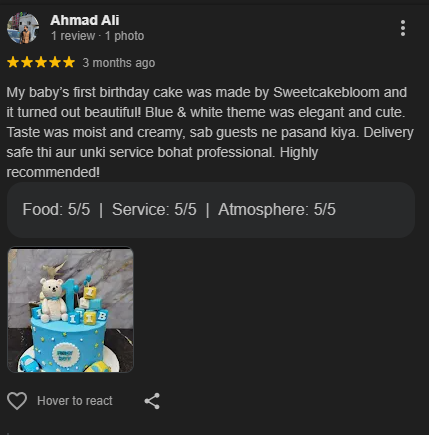 SweetCakeBloom Customer Review