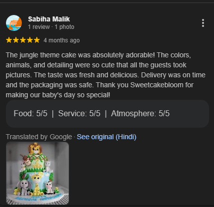 SweetCakeBloom Customer Review