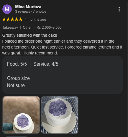 SweetCakeBloom Customer Review