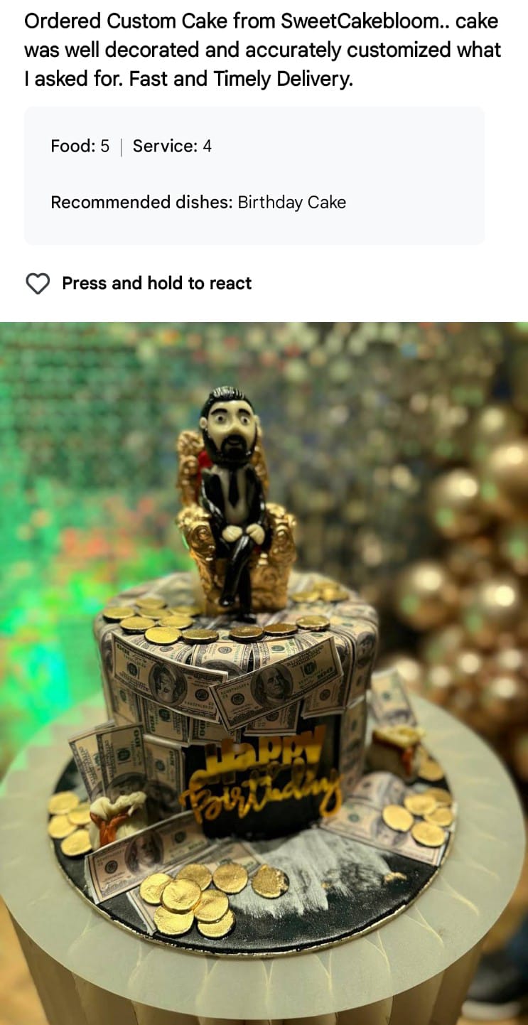 SweetCakeBloom Customer Review