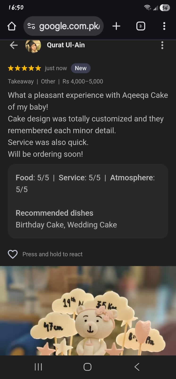 SweetCakeBloom Customer Review