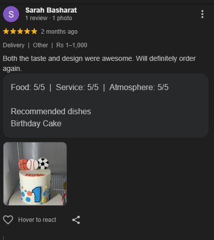 SweetCakeBloom Customer Review