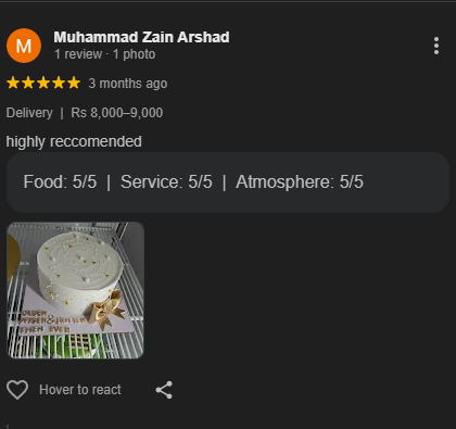 SweetCakeBloom Customer Review