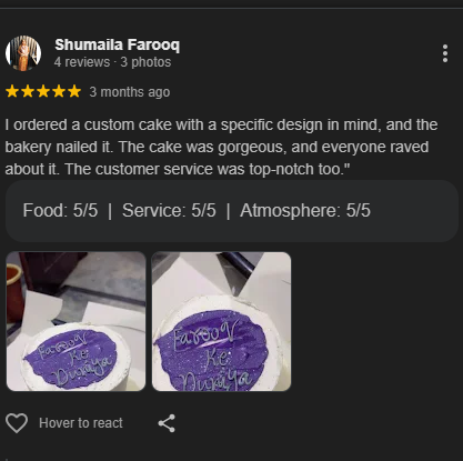 SweetCakeBloom Customer Review